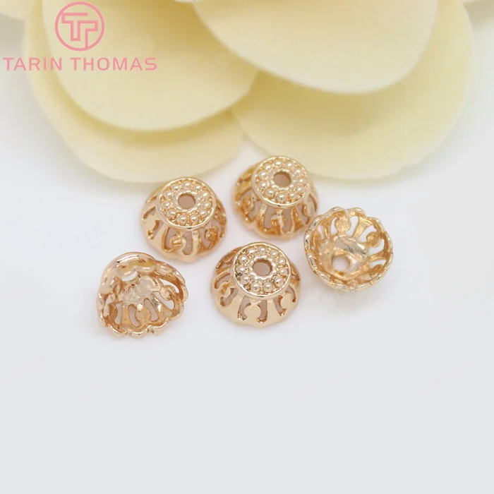 

(3177)10PCS 10x6MM 24K Gold Color Plated Brass Beads Caps High Quality Diy Jewelry Accessories