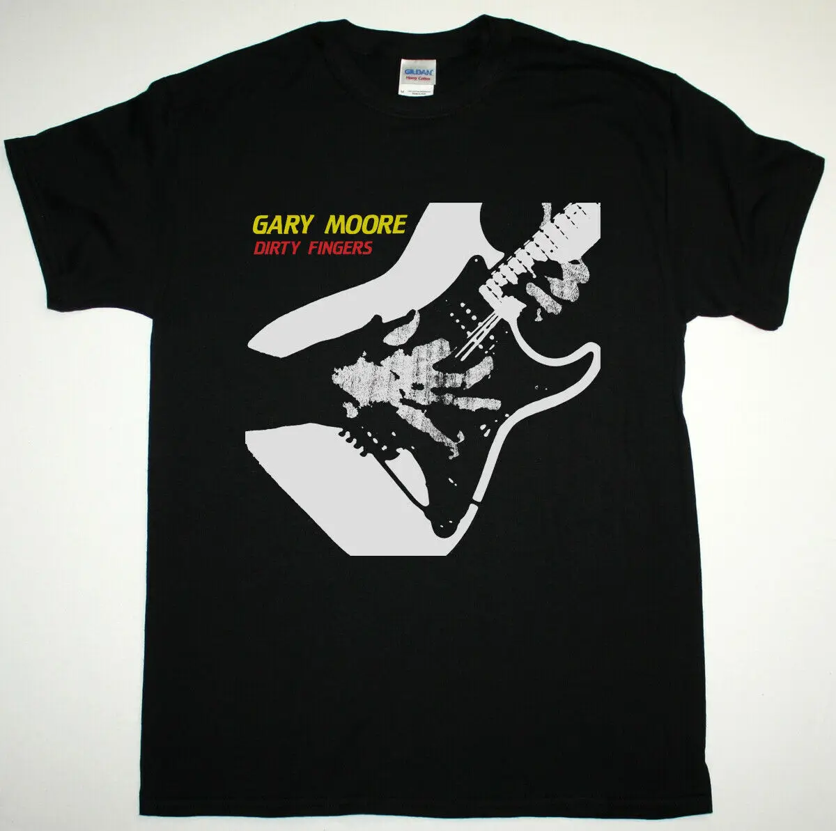 

GARY MOORE DIRTY FINGERS BLACK T SHIRT BLUES ROCK HARD ROCK JOE BONAMASSA