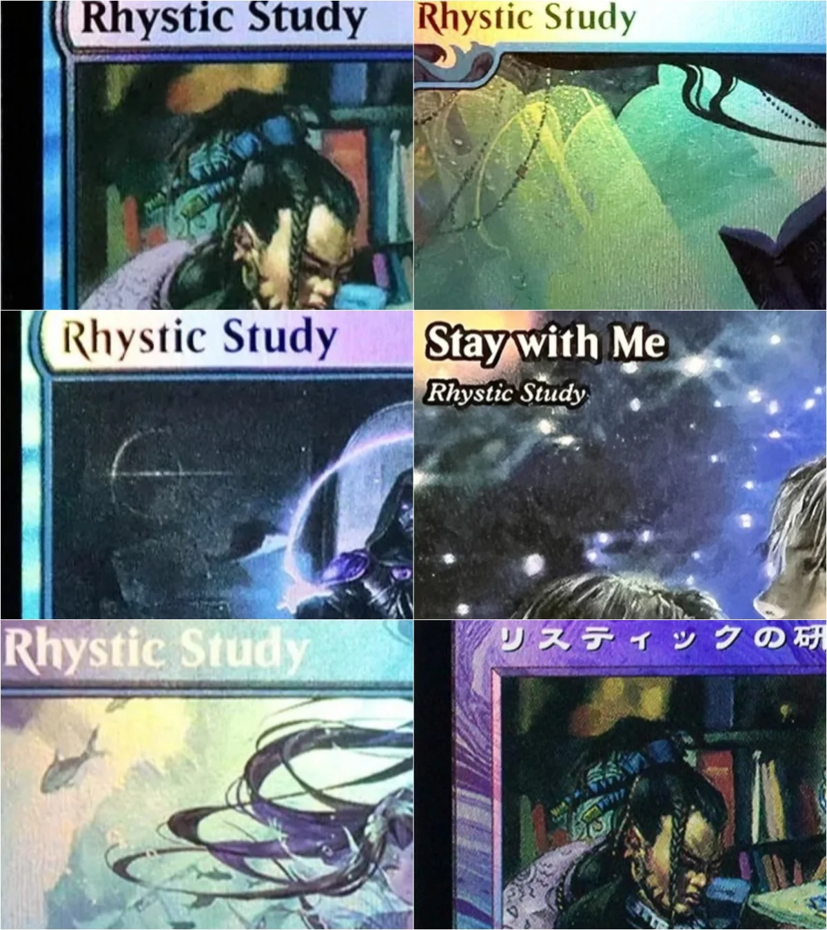 Фото Коллекционные игральные карты Rhystic Study M Proxy черные, высококачественные, для настольных игр и коллекционирования №2