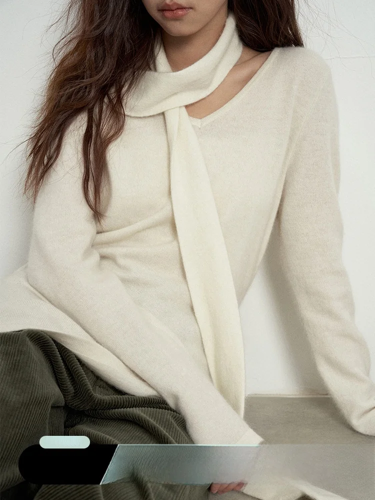 Love and Nancy оригинальный дизайн 2024 осенне-зимний новый шерстяной свитер с v-образным