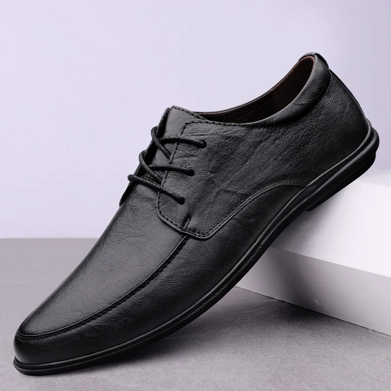 

Men shoes Genuine Leather Driving Shoes lace up oxfords Classic Boat Shoe Brand Design Flats For Men wedding party shoes for men