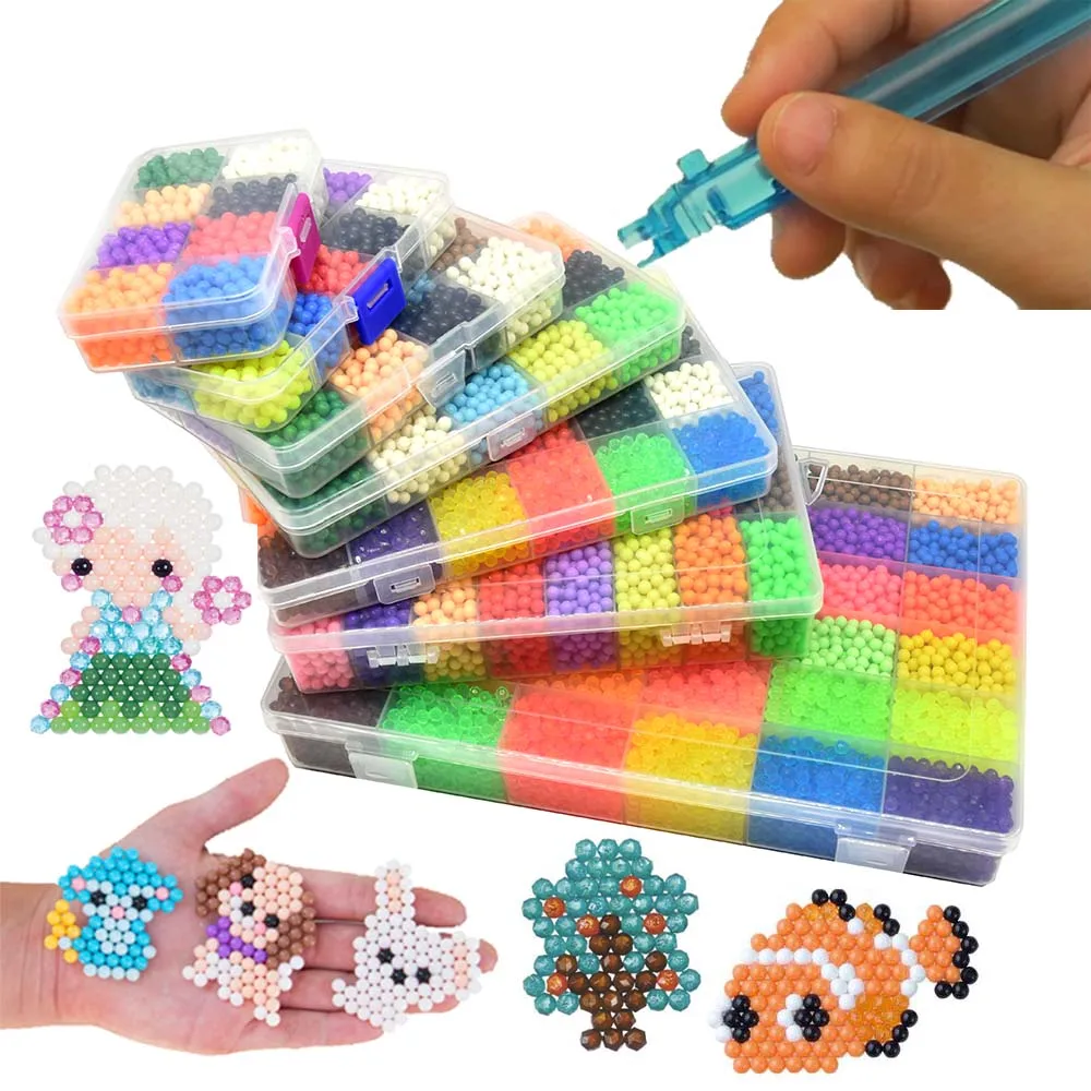 

Wholesale 5mm Aqua Beads Perlen Magic Water Beados Puzzles Toys Educational Kids Bead 3D Puzzle Craft