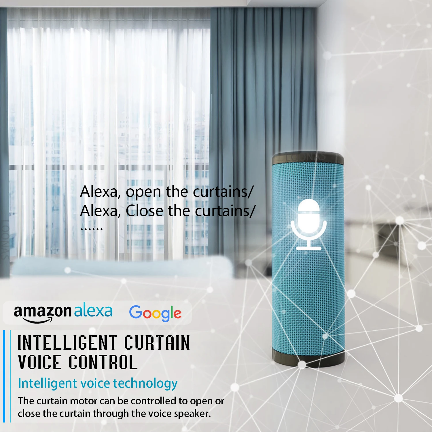 3rd Generation Shorter Tuya Wifi Electric Smart Curtain Motor Motorized System Track Rod Intelligent Support Alexa Google Assist