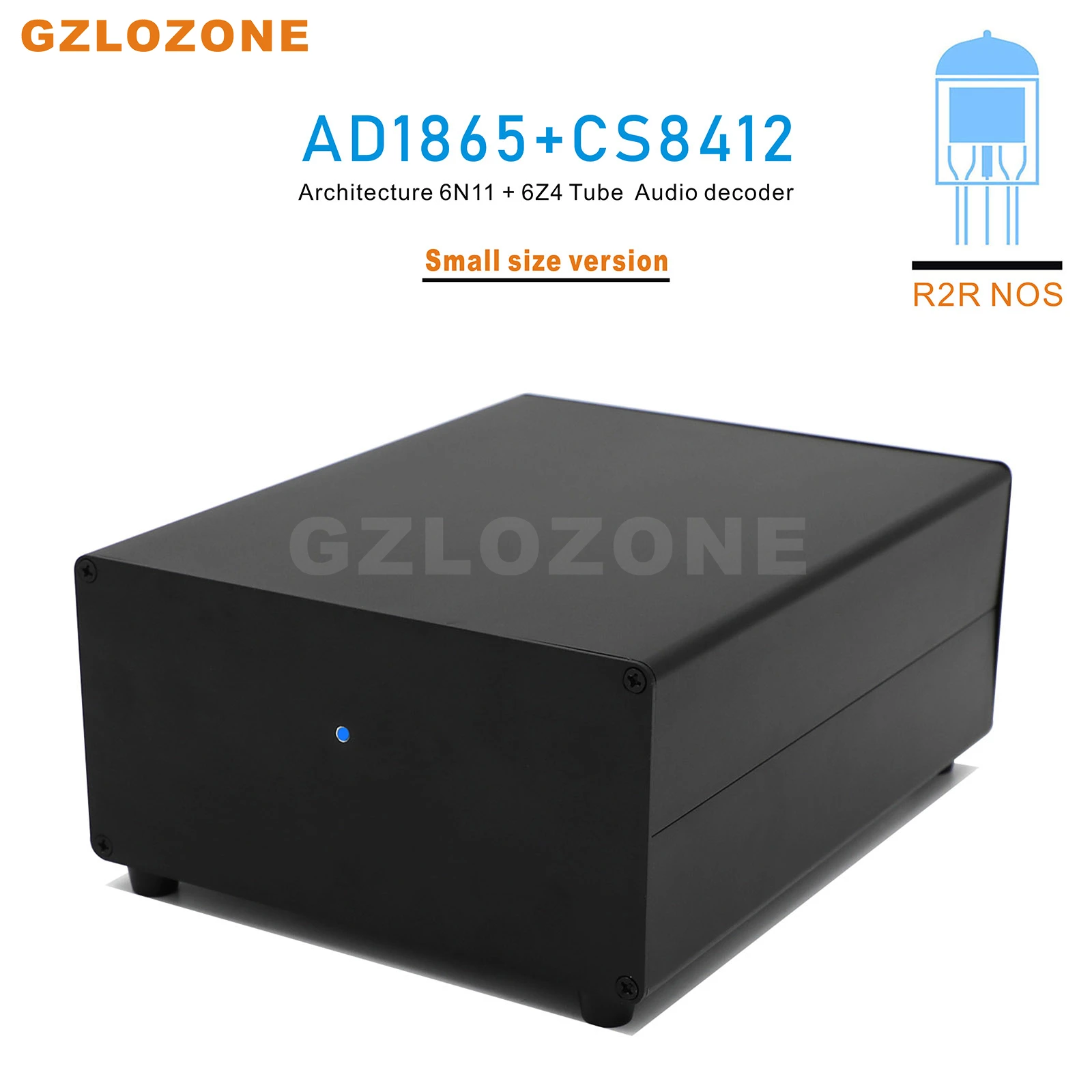 

R2R NOS AD1865+CS8412 Architecture Audio decoder 6N11+6Z4 Tube DAC SILVER/BLACK (Optional)