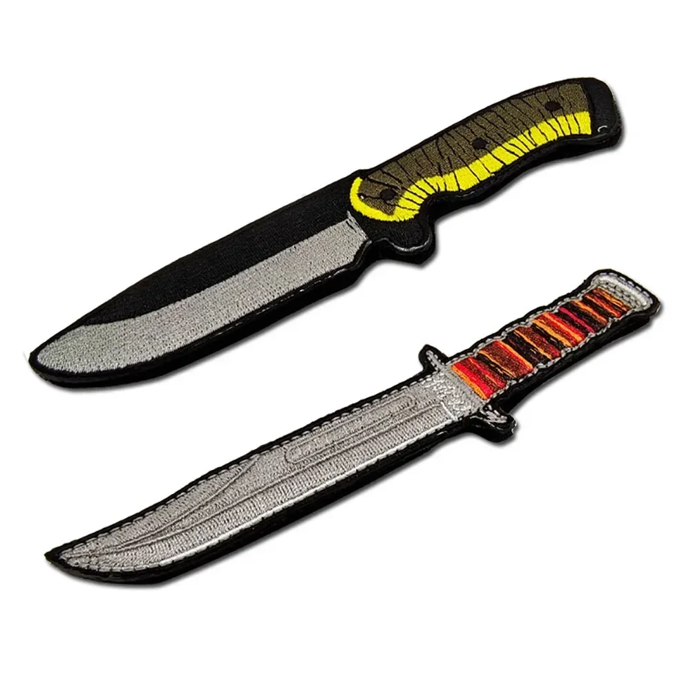 3D тактический значок кинжал для одежды застежка-крючок и петля вышитая нашивка в