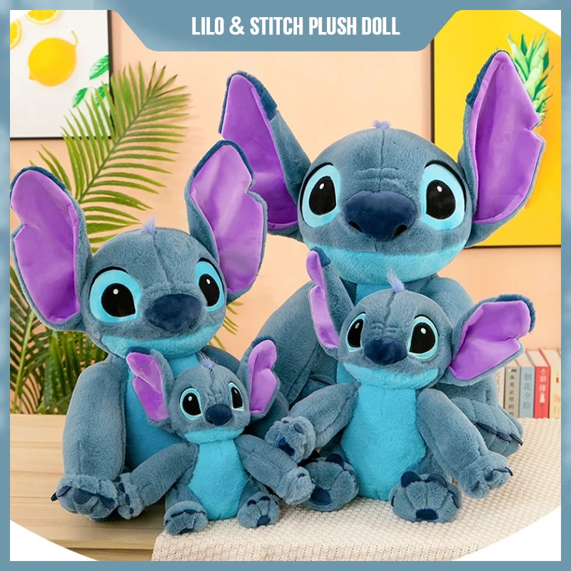 

Плюшевая мультяшная кукла Disney Лило и Ститч, большой размер, мягкая кукла, кавайное животное, спальная подушка для пар, мягкая игрушка для детей, подарок для девочки