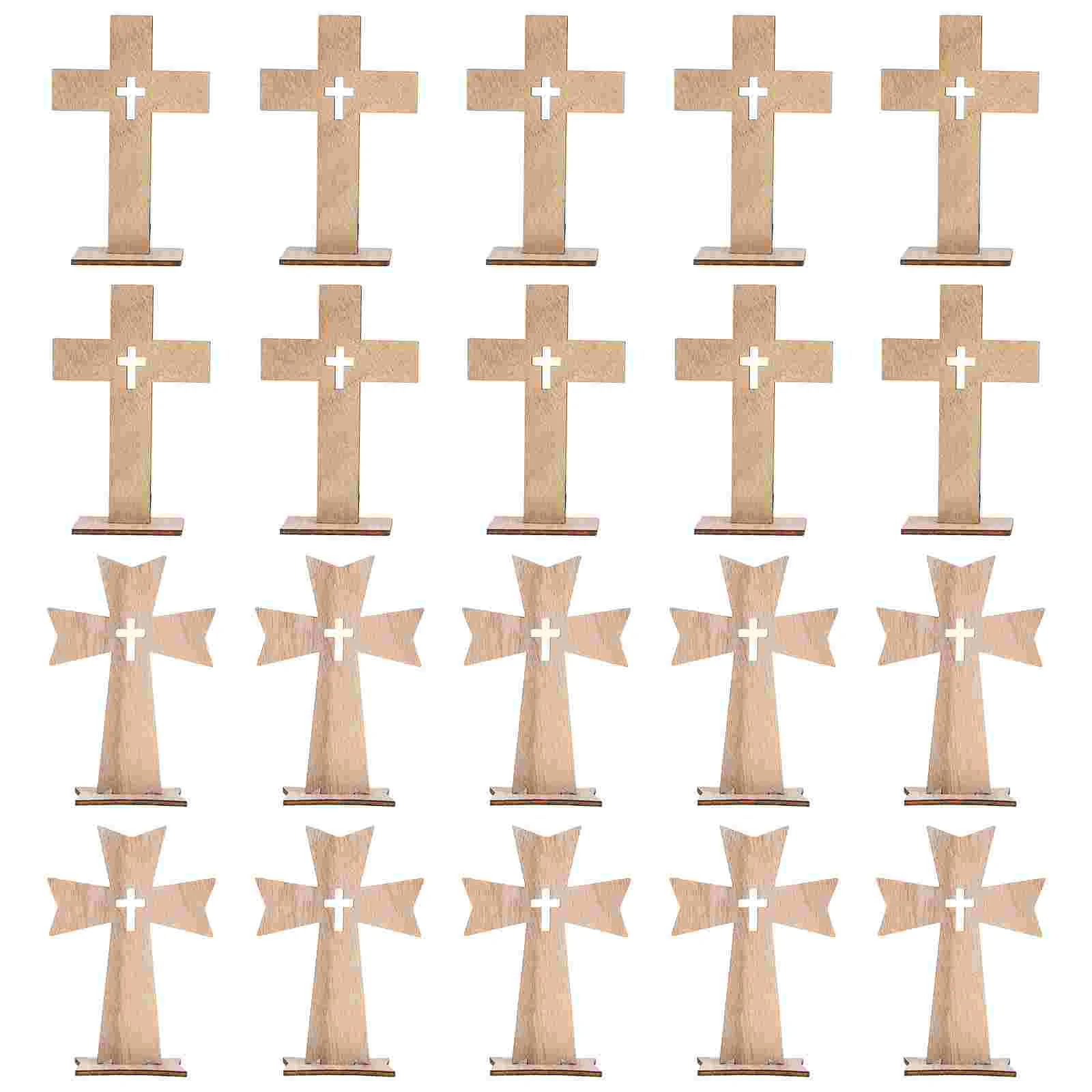 

Cross Wooden Wood Decor Crucifix Wall Standing Jesus Table Religious Ornament Christian Sign Altar Hanging Tabletop Catholic
