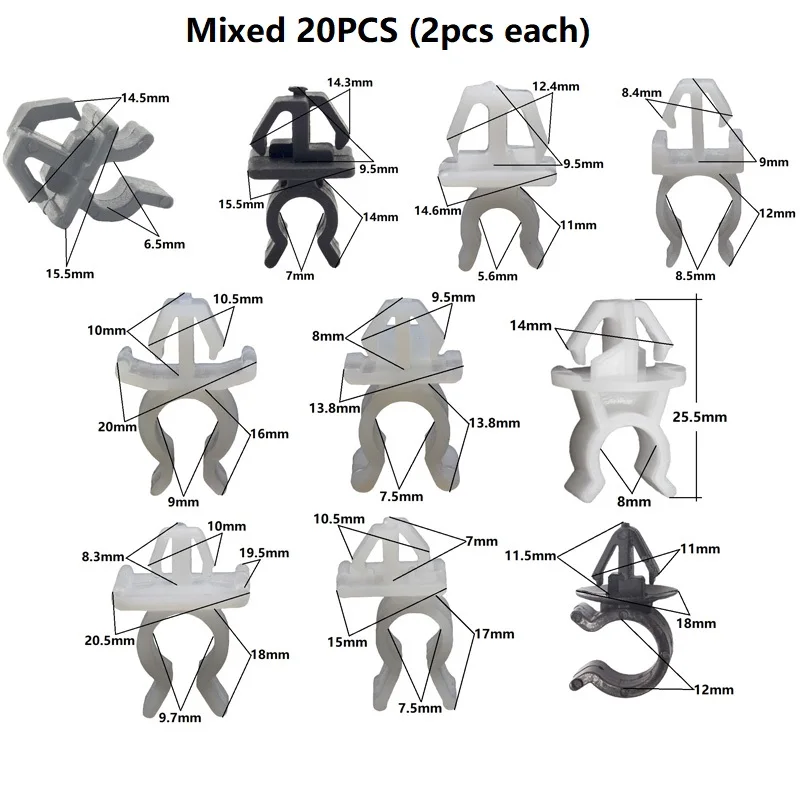 

20 Шт., Нейлоновый Пластиковый Зажим Для Автоматической Фиксации Для Toyota Nissan Benz Hyundai Honda-фиксатор Опоры Капота