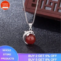 yanhui tibetan silver s925 arrival fashion lab ruby dolphin pendant necklace for women cute sweet beautiful animal jewelry gift