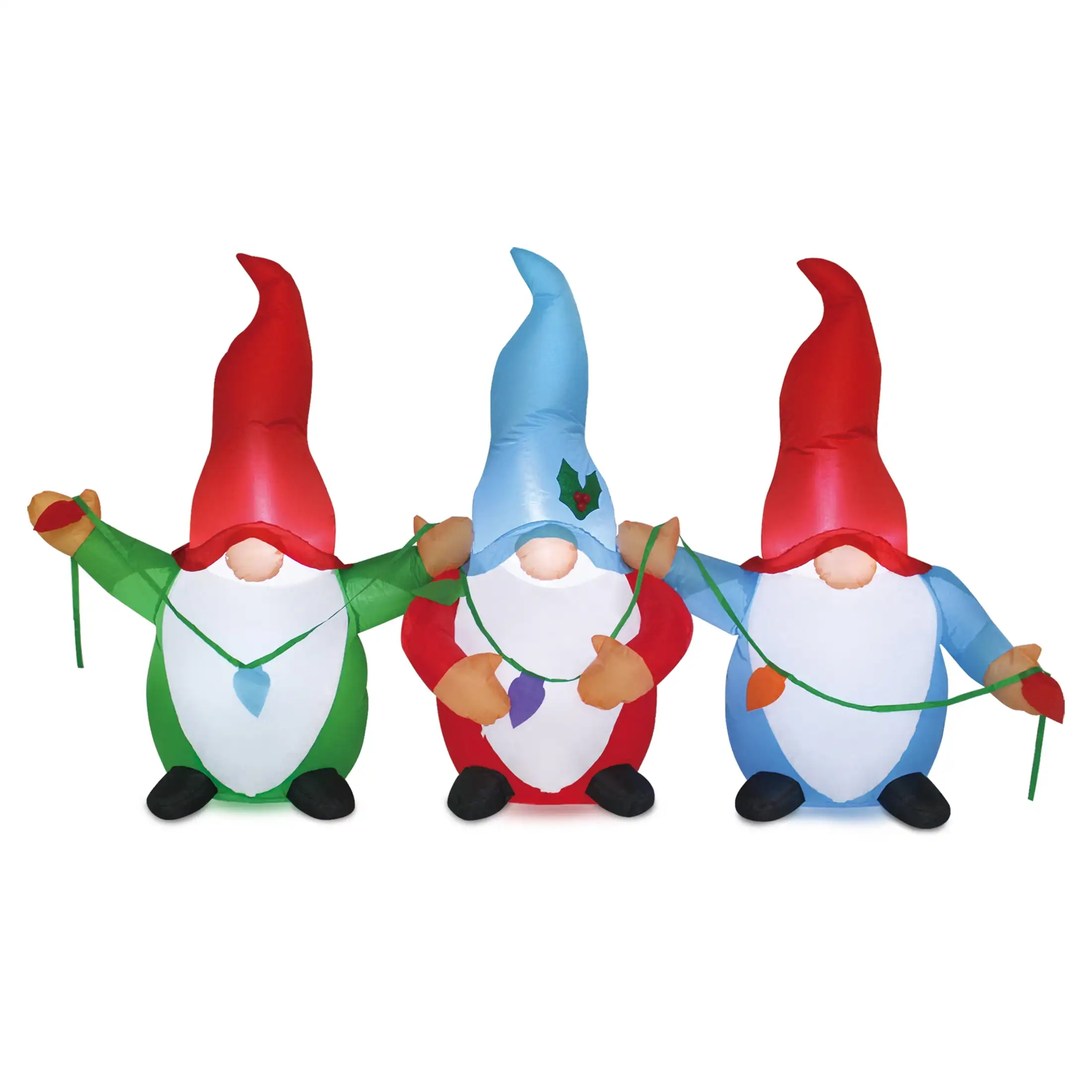 

Christmas Gnomes Trio Inflatable with Fabric C9 Bulbs, 6.5ft, by Holiday Time