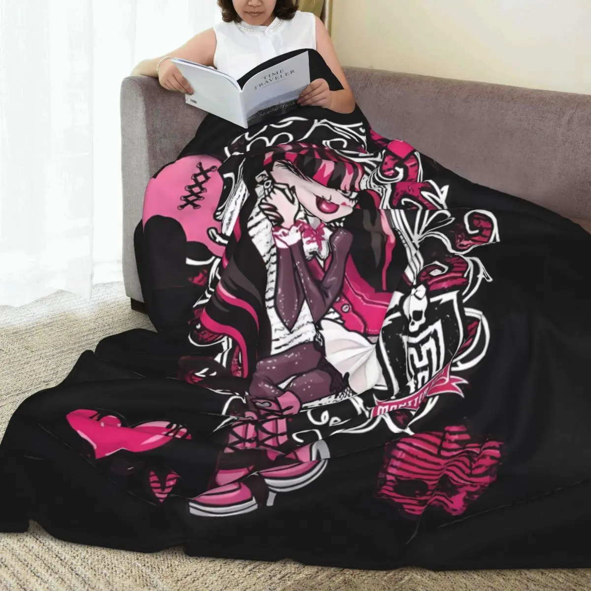 Мягкое одеяло для пикника Monster крутое фланелевое покрывало спальни графический