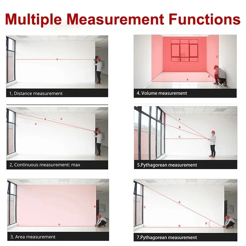 Лазерная рулетка дальномер 50/70/100/120 м