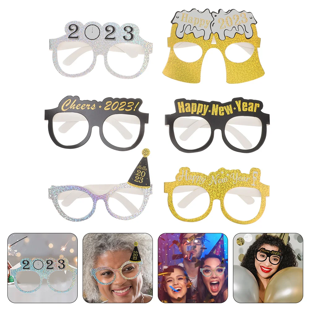 

New Glasses Year Party Eyeglasses Photo Frames Frame Years Funny Props Eve Booth Happy Sunglasses Eyewear Eyeglass Supplies