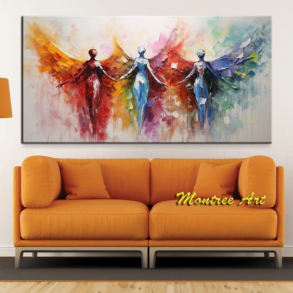 Ручная роспись маслом картина на холсте Абстрактная Современная поддон с ножом