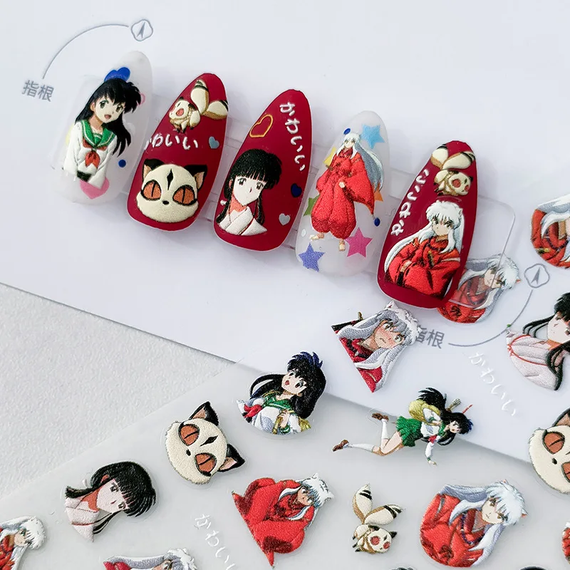 

Cartoon Cute New Craft Thin Tough Anime Characters People Nail Stickers Frosted Thin Transparent Nail Jewelry Children