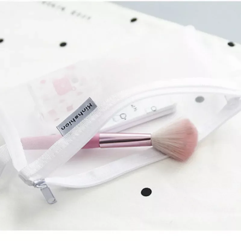 

NEW2023 6@#1Pcs White Cosmetic Bag Stationery Convenient Pencilcase Girls School Supplies Neceser Make Up Bag Makeup Pouch Cosme