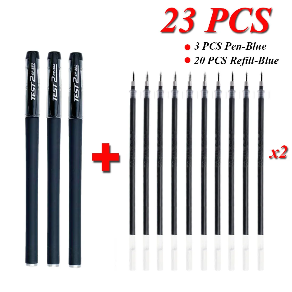 

23 pcs Gel Pen Refill Bullet 0.5mm Black Blue Red Quick Dry Ballpoint Pen For Student School Office Exam Stationery Pen