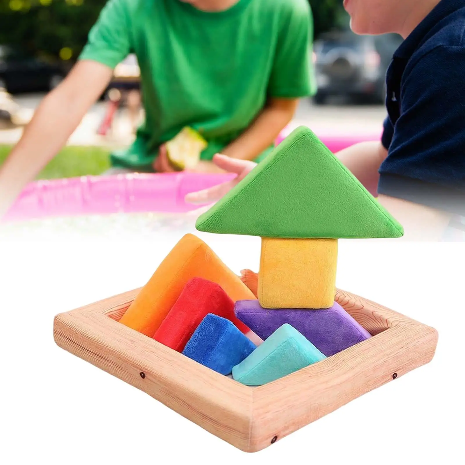 

Colorful Tangram Cushion Early Education Toys Puzzle geometric Toy Plush Funny Tangram for gifts Adults