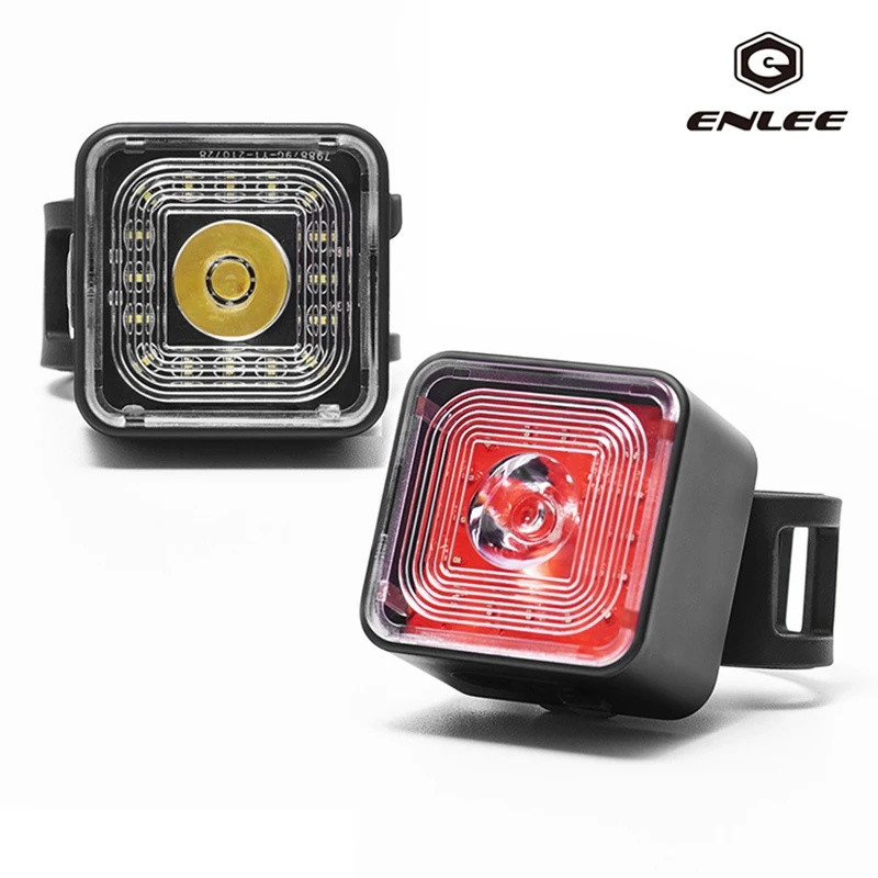 

ENLEE Bicycle front and rear cover lights Smart brake tail lights USB rechargeable waterproof riding lights Bicycle accessories