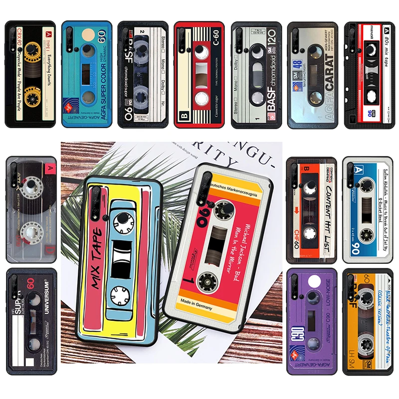 

Vintage Cassette Tape Retro Phone Case For Huawei P50 Pro P30 P40 Lite P40Pro P20 lite P10 Plus Mate 20 Pro Mate20 X