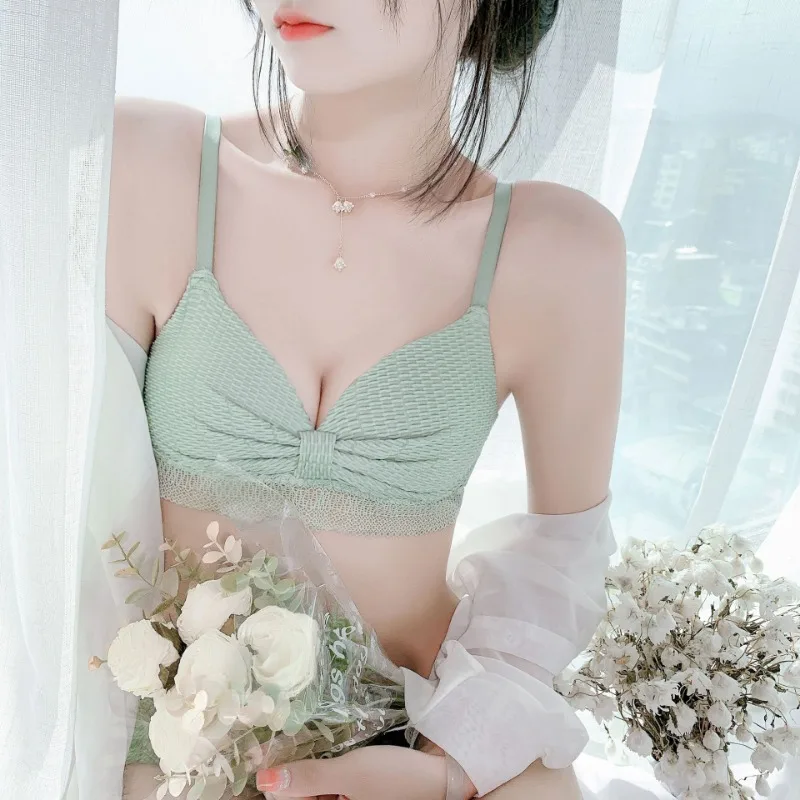 

Французское нижнее белье с треугольной чашкой, маленькая грудь, пуш-ап, женский сексуальный соблазнительный кружевной бюстгальтер с красивой спинкой без стальных колец
