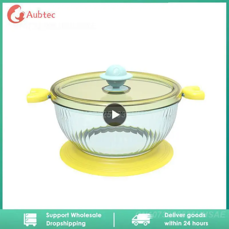 

Strong Suction Cup Children Suction Cup Bowl Transparent Baby Bowl With Suction Cup Safe Maternal And Infant Supplies Anti-aging