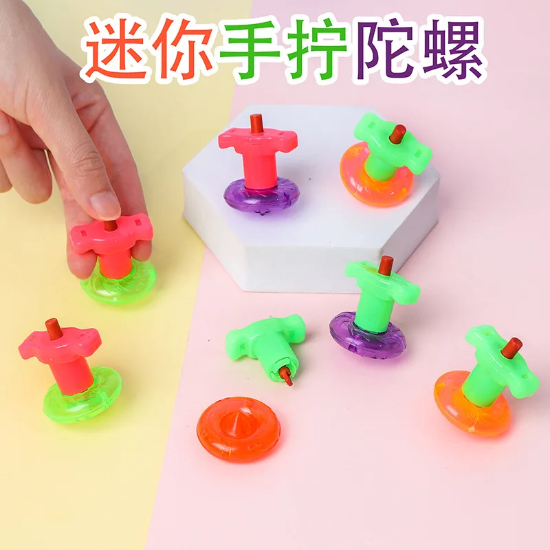 

6pcs Mini Spinning Spinning Top Creative Nostalgic Children's Flashing Belt Launcher Student Gift Small Toys