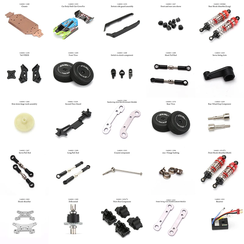 

WLtoys 144001 1/14 RC car spare parts Swing arm C Seat vehicle bottom motor Reduction gear cover Shock Absorbers Tire Plastic