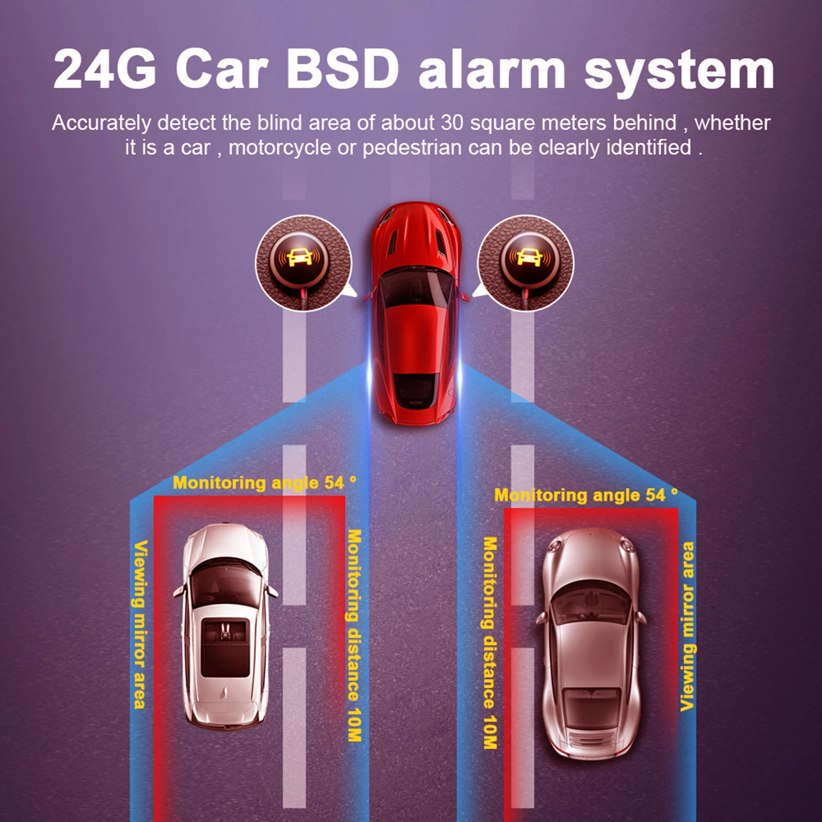 

Car BSD Blind Spot Radar Detection System Universal 24Ghz IP67 Microwave Sensor Change Lane Driving Assistance Reversing Radar