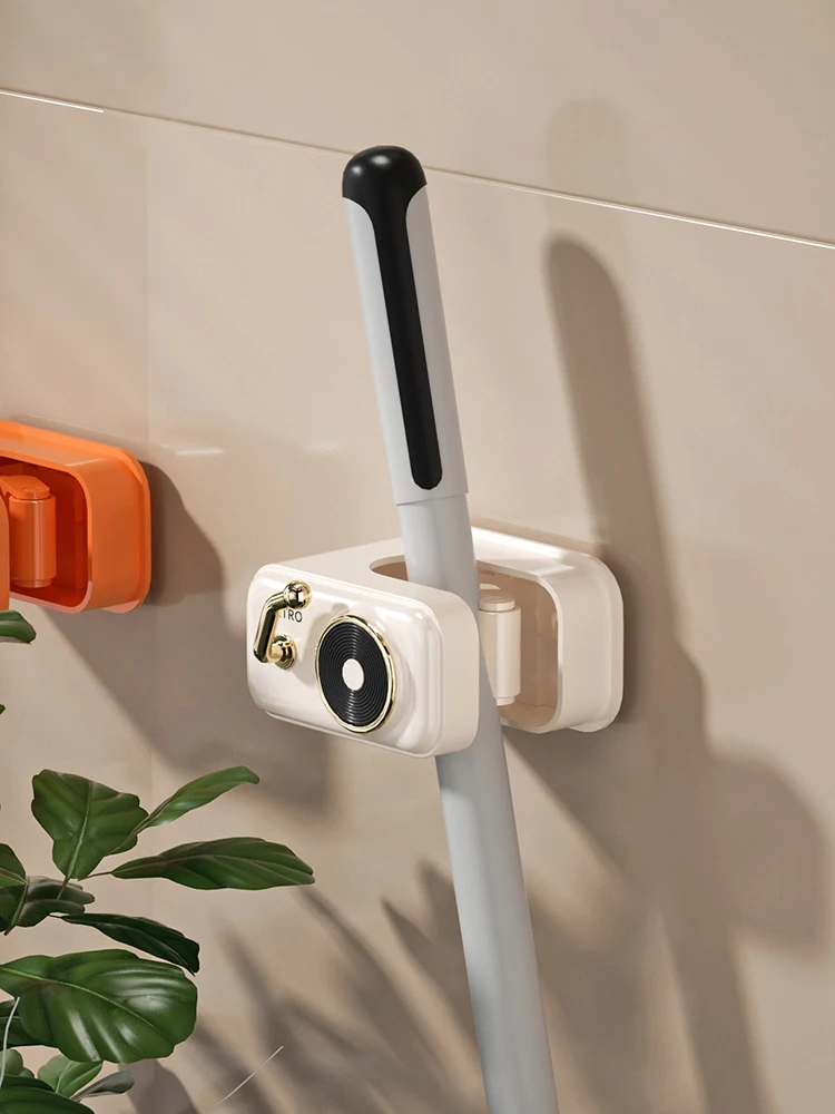 

Nordic Mop Broom Holder Wall Mounted Mop Organizer Household Adhesive Storage Broom Hook Racks Kitchen Bathroom Organizer Tools