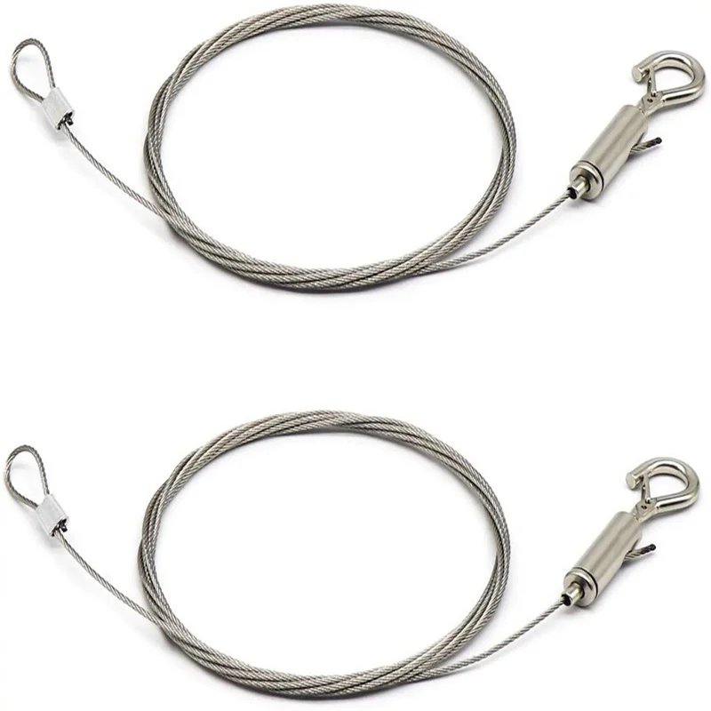 

Регулируемый висячий провод для фотографий, сверхмощные опоры-2 упаковки, подвесная фурнитура, 2 м x 1,5 мм Проволочный Трос из нержавеющей ста...