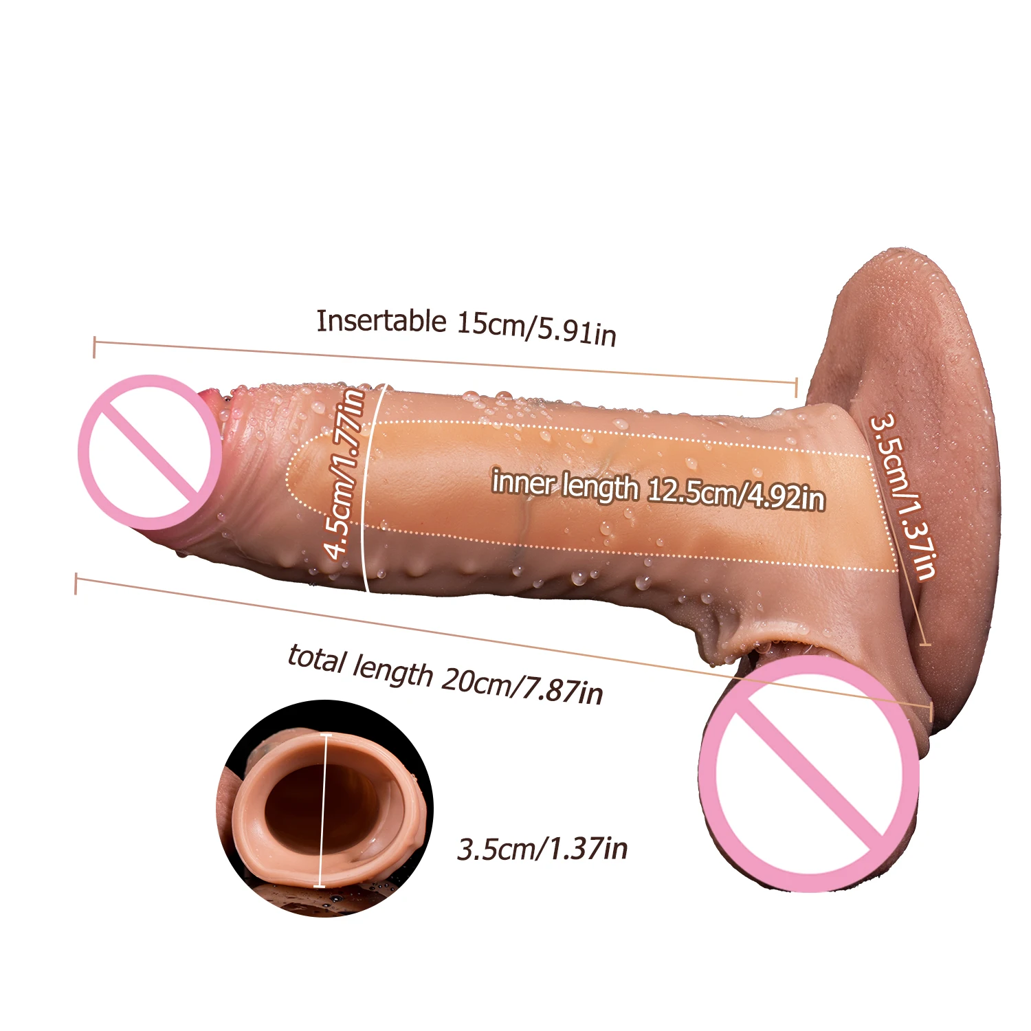 Интимные Игрушки для взрослых реалистичный удлинитель пениса мужчин