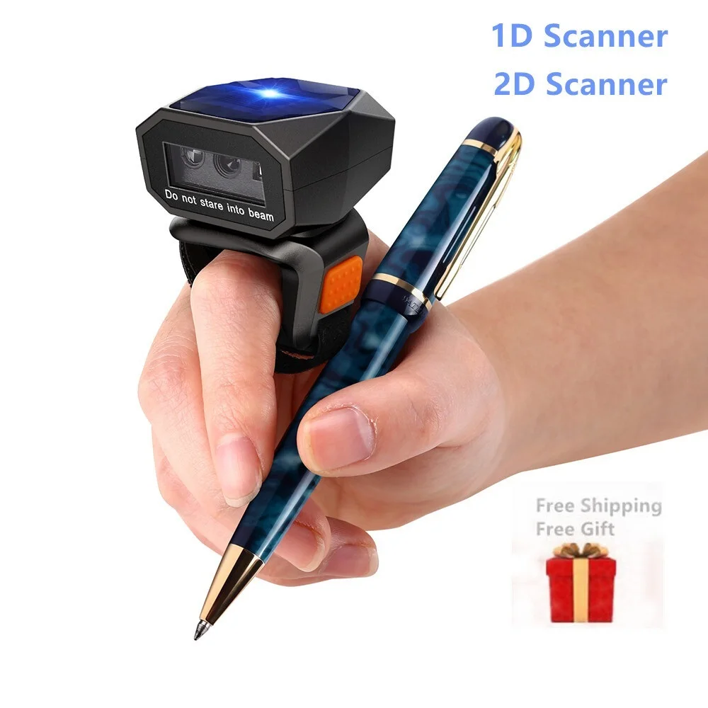 

. EY-016 2D Wearable Ring Barcode Scanner Mini Portable 3-in-1 USB Wired 2.4G Wireless Bluetooth finger scanner iPad iPhone