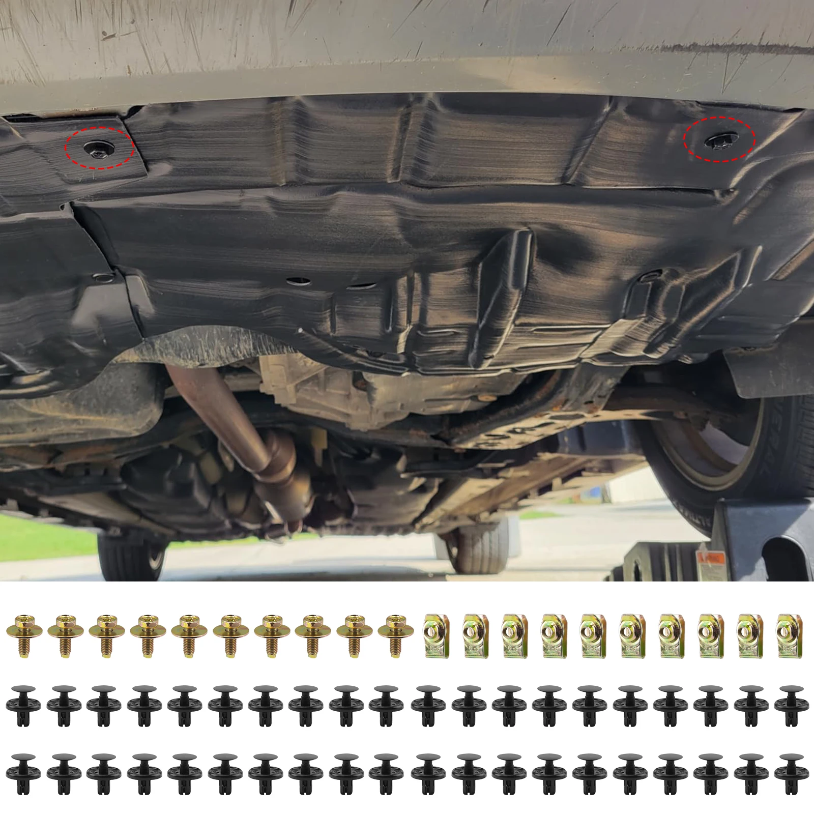 60X для Toyota Lexus Camry нейлоновые крепежи 7 мм Фиксатор нажимного типа болты М6 U-гайки