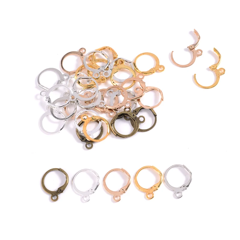 

30Pcs/lot Silver Color France Lever Earring Hooks Wire Settings Base Earrings Round Hoops for Jewelry Making Finding Supplies