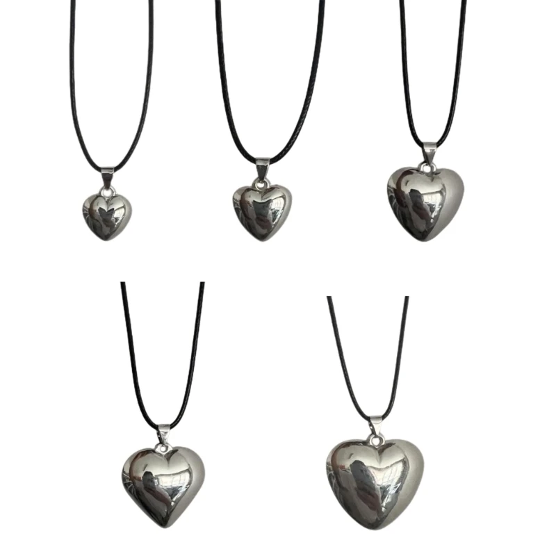 

European and American Jewelry Simple Love- Pendant All-match Clavicle Chain Novel Wax Line Cold Wind Necklace for Girl Dropship