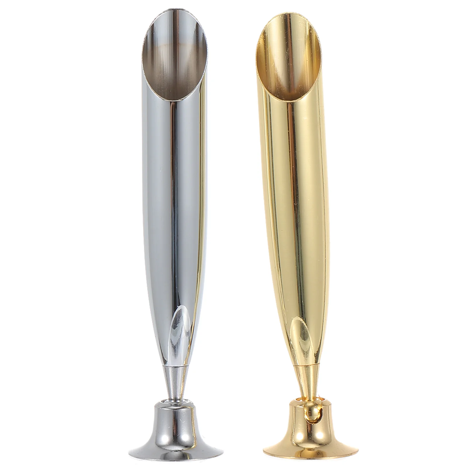 

2 Pcs Pen Socket Desktop Stand Quill-pen Holder Fountain Stainless Steel Support Metal Rest Child Container