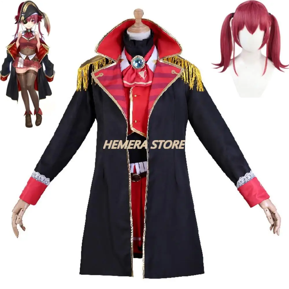 

YouTuber VTuber Hololive Houshou морской косплей костюм парик аниме Holo капитанская форма Lolita Хэллоуин Карнавал женский костюм