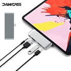 USB Type-C адаптер для мобильного телефона Pro Hub со стандартной зарядкой USB 3,0 и 3,5 мм разъем для Наушников HDMI-совместим с планшетом 2020 iPad Pro