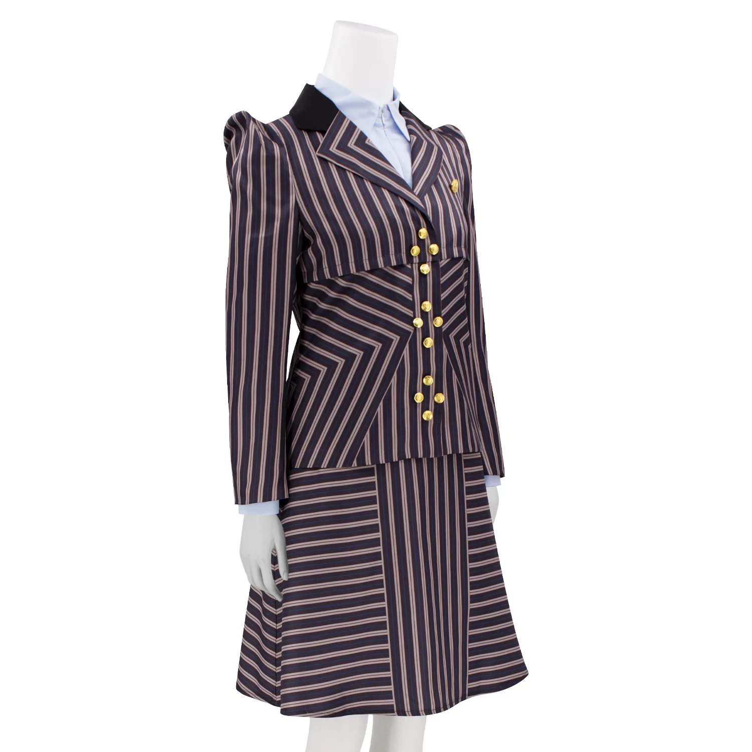 Женский костюм ведьмы из фильма Эльфаба в полоску для косплея