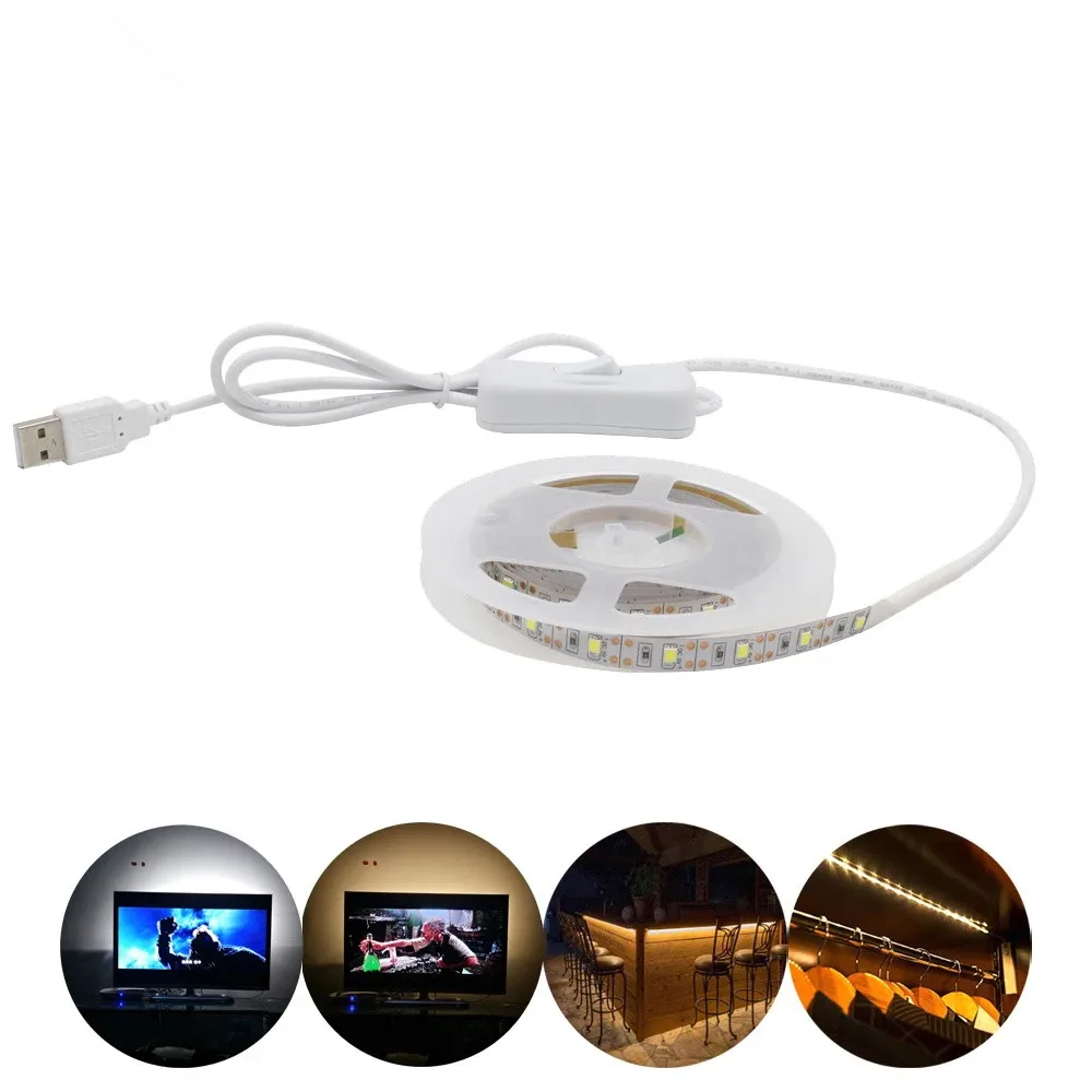 

Светодиодная лента MJJC USB 5В теплый белый водонепроницаемая 50-500см