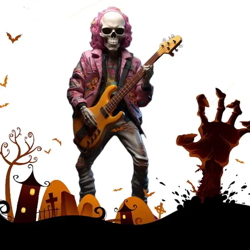 

Skeleton Statue Decor Unique Rock Band Figurine Skeleton Decor For Day Of The Dead Halloween Decoration Indoor Outdoor Skeleton