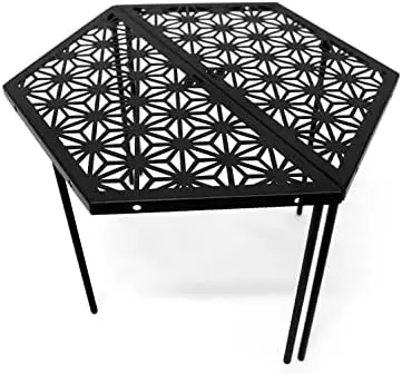 

Iron Camping Table, Assembly Combination Outdoor Table with Carry Bag, Portable Camfire Table for Camping, Picnic, Travel, RV, B