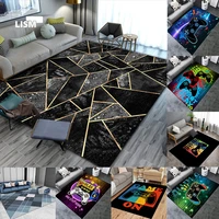 black gold marble carpets for living room area rugs large floor mat luxury bedroom geometric flannel modern home interior decor