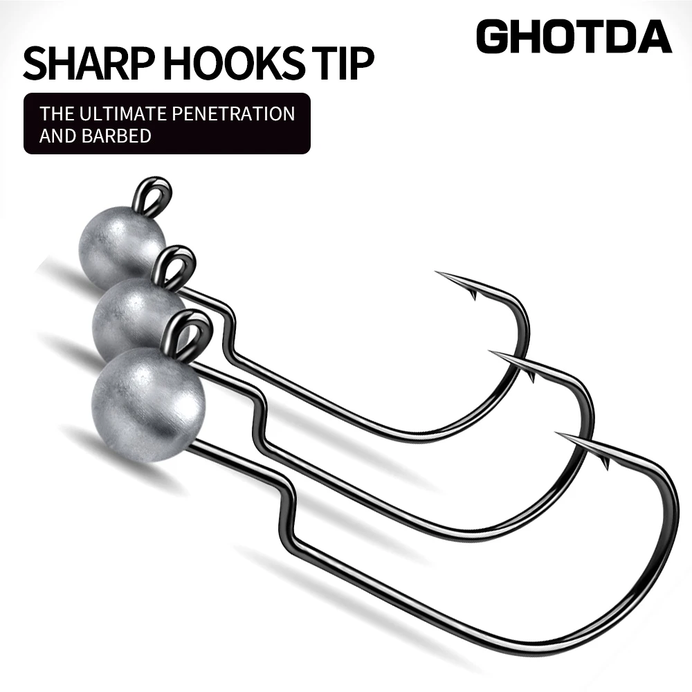 

5 шт./лот свинцовая головка, крючок для приманки, аксессуары, мягкий крючок для приманки, крючки для червя первичного цвета, джиг-головки 1 г/1,8...