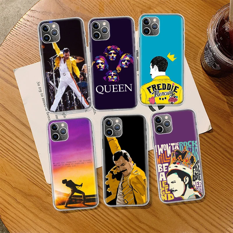 

Rock Funky Freddie Mercury Queen Phone Case For Iphone 14 13 Pro Max Apple 11 12 Mini SE 2020 X XS XR 8 7 Plus 6 6S 5 5S Luxury