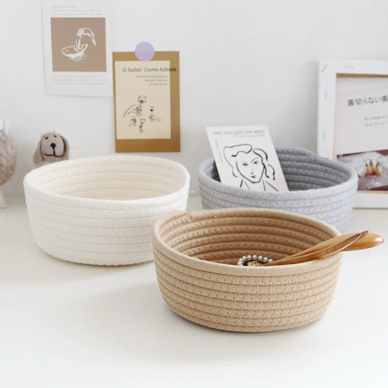 

Rope Room Handmade Storage Basket Bins Toys Nursery Cotton Storage Towels Vegetable Toy For Woven Blankets Child Kids Rope