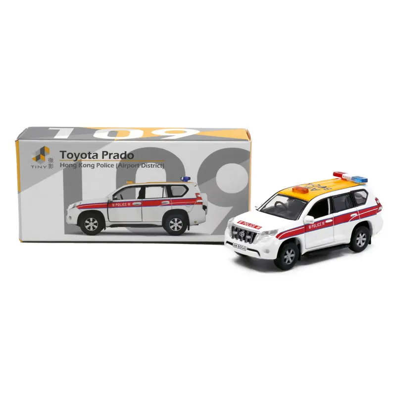 Крошечный 1:64 Toyota Prado полицейский аэропорт отлитый под давлением модель