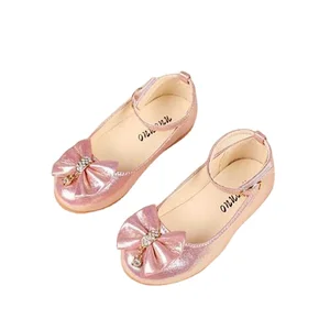 Детские кожаные кроссовки Bekamille для девочек, модная обувь для отдыха с бантом и бриллиантами, детские Студенческие кроссовки, обувь для танцев