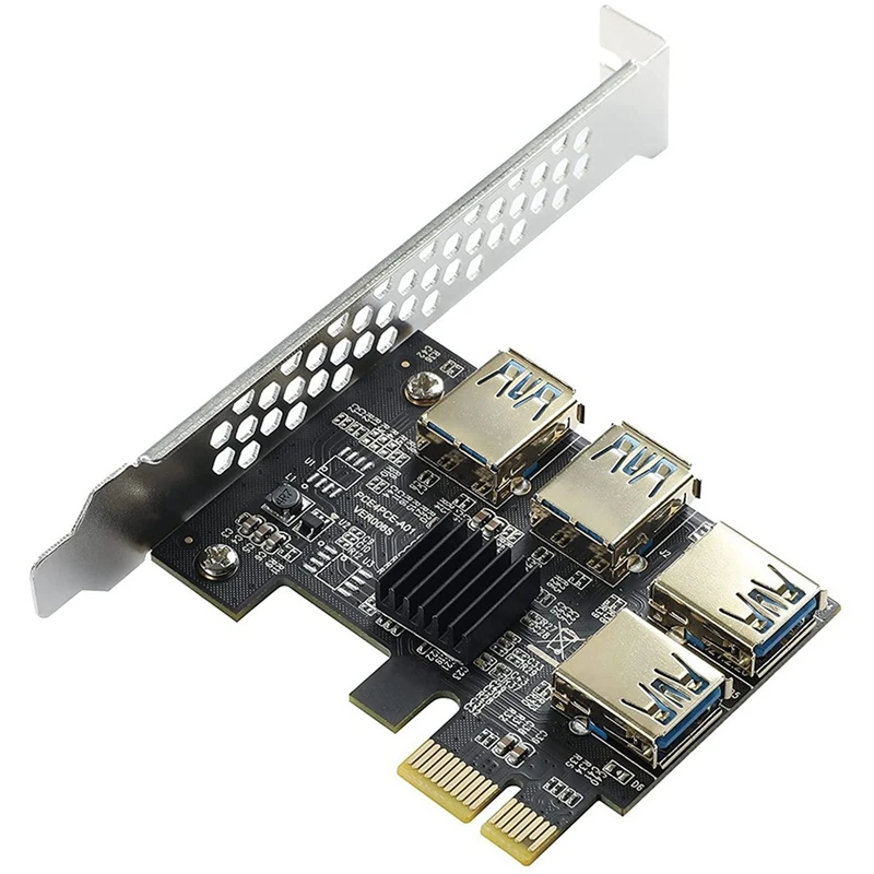 PCI-E 1 To 4 PCI-Express 16X Slot Expansion Cards-USB 3.0 Adapter, Suitable For Bitcoin Mining